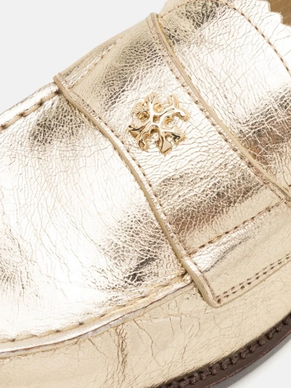 Tory Burch Classic Loafers - Spark Gold Metallic Leather - size 6 - brand new